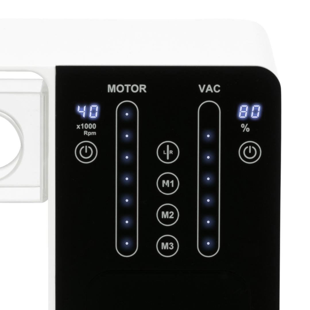 O MasterVac Mobile possui um painel de toque capacitivo e intuitivo. O painel pode ser facilmente limpo e desinfetado com um pano desinfetante, o que garante um ambiente de trabalho perfeito e higiénico.